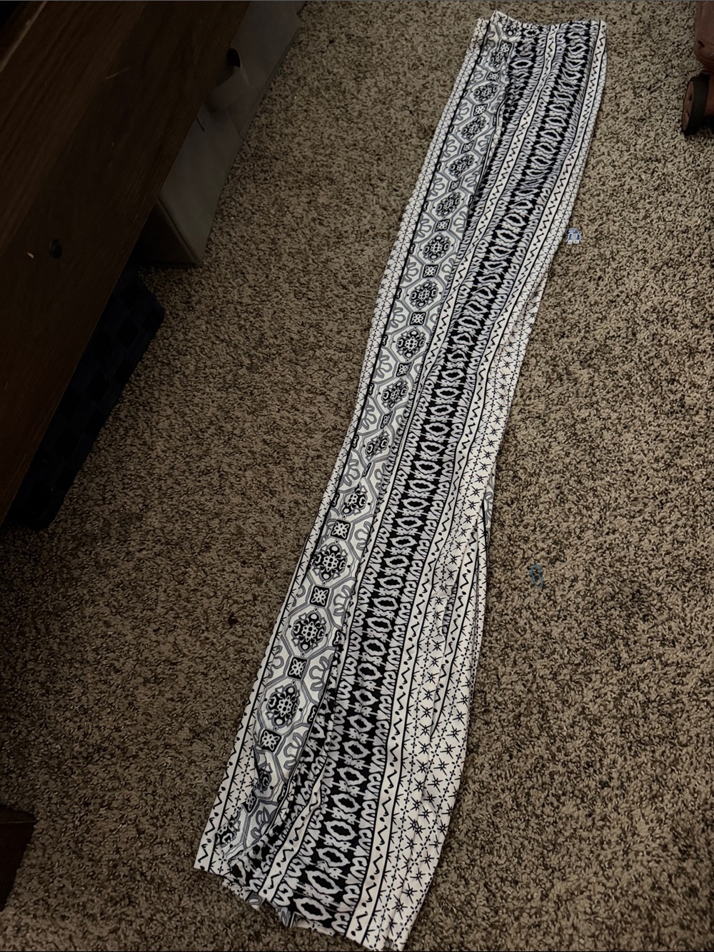 Black and White Boho Stripe Table Runner -